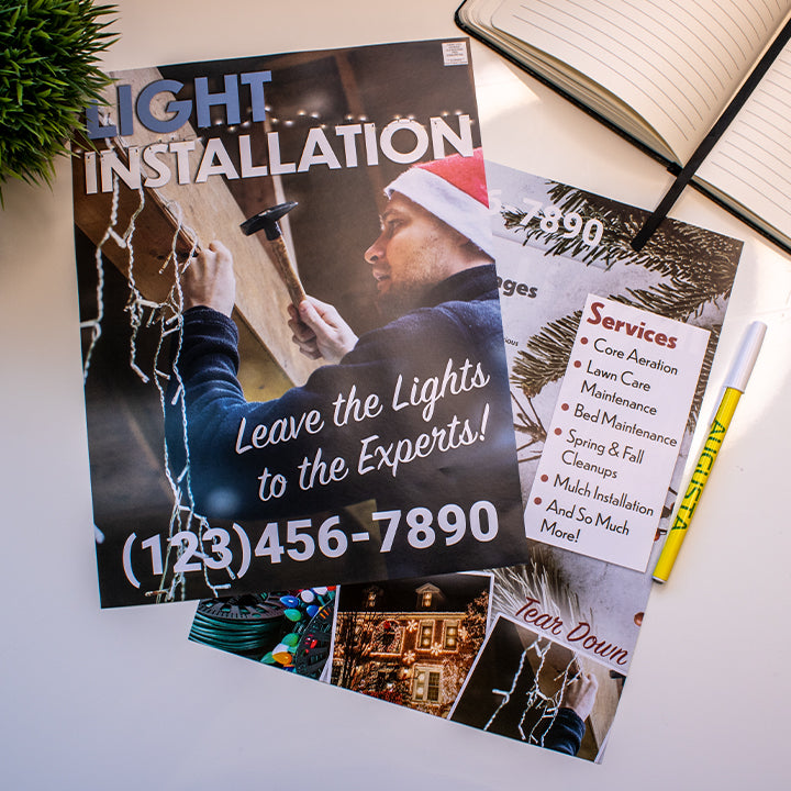 Holiday Flyer Graphic Design Template Light Install