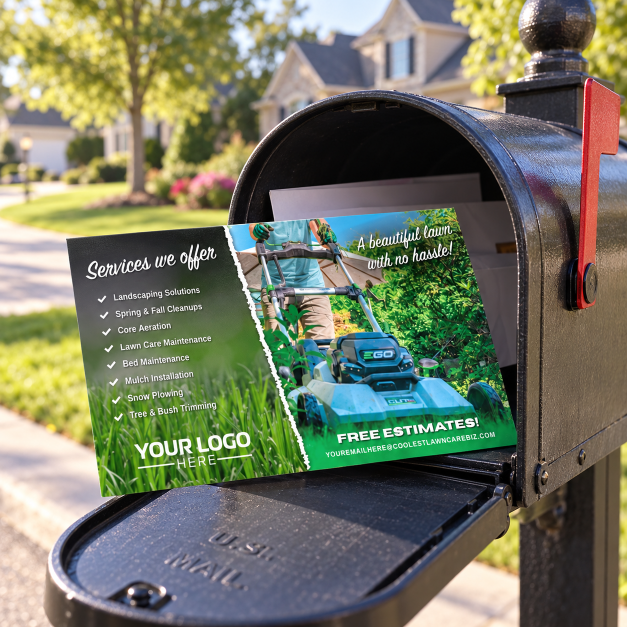 Mowing Services - Postcard Template
