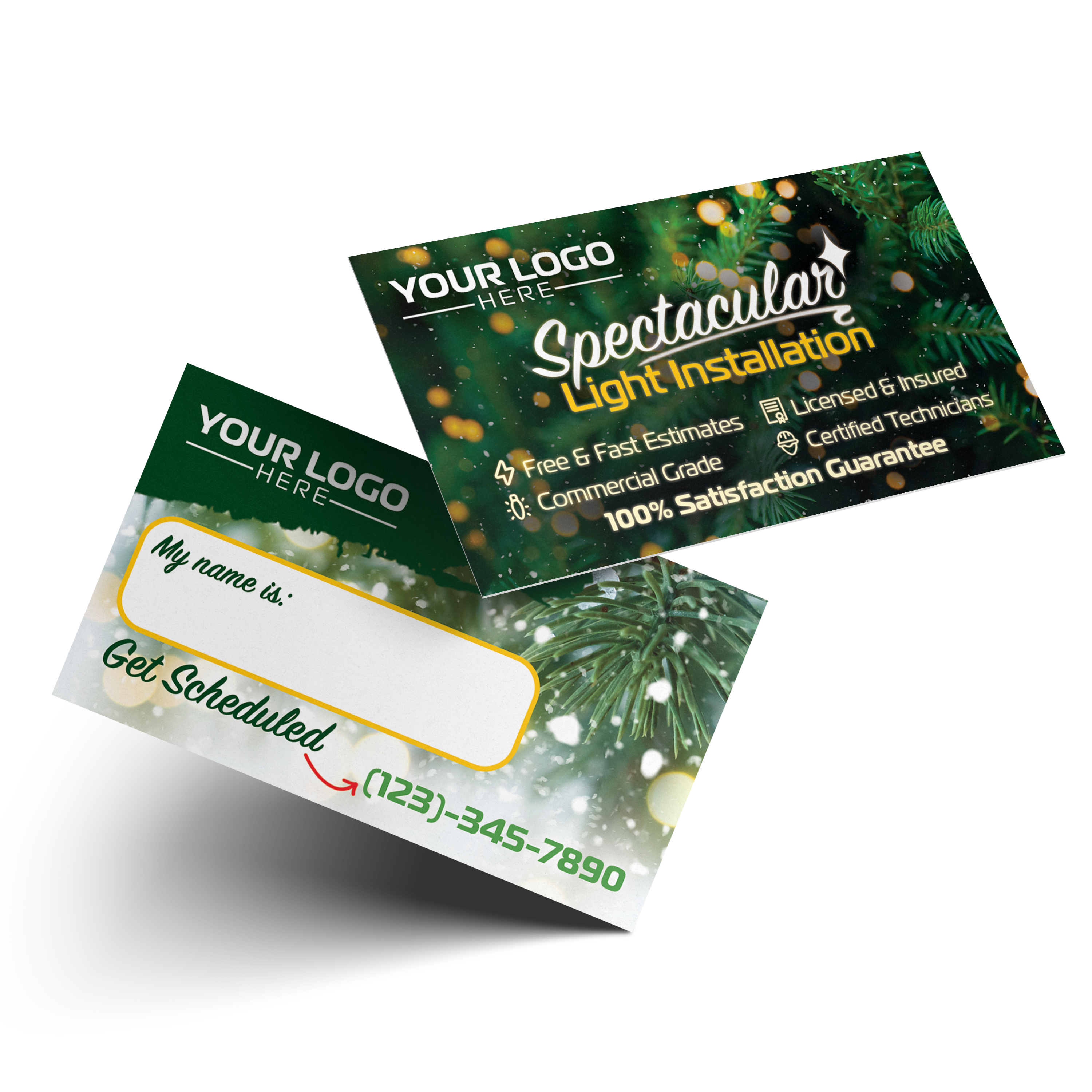 Christmas Light Installation - Business Card Template