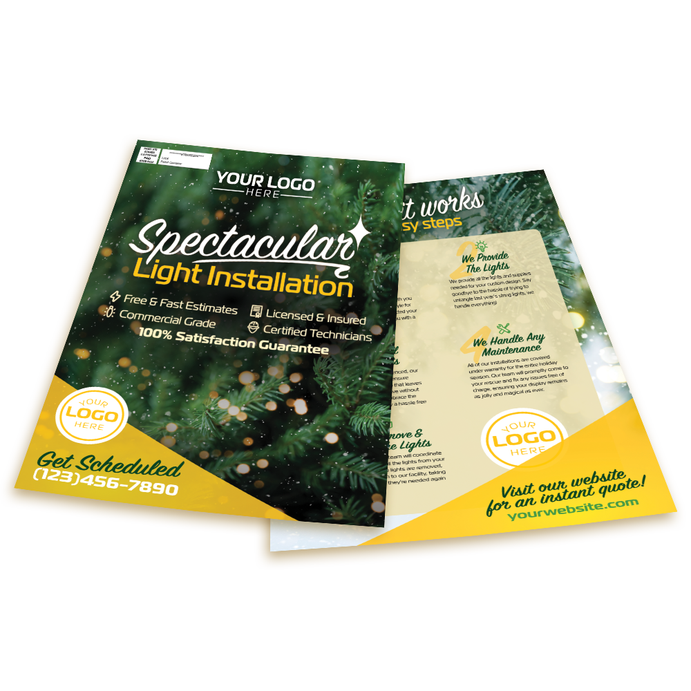 ChristmasLightsFlyerMOCKUP christmas light installation - flyer template – lawn care media
