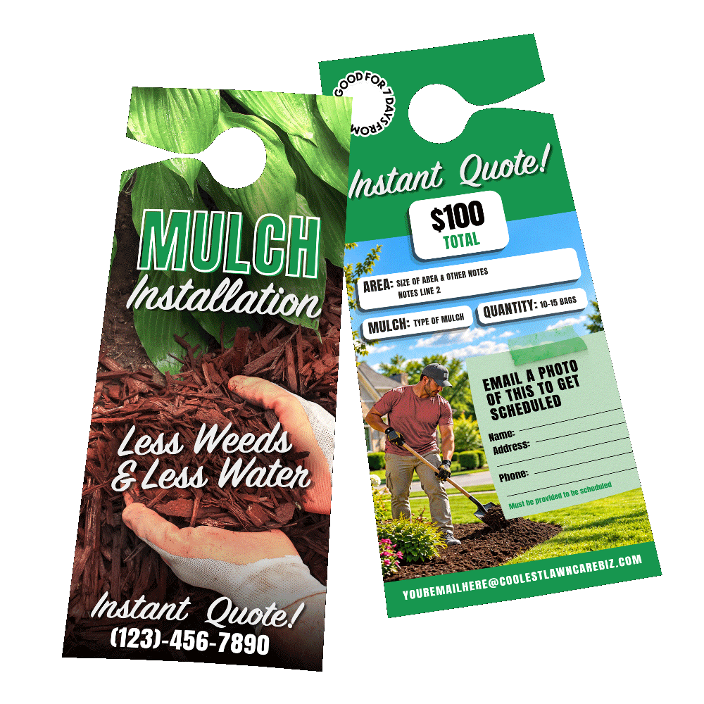 Mulch Installation Instant Quote - Door Hanger Template