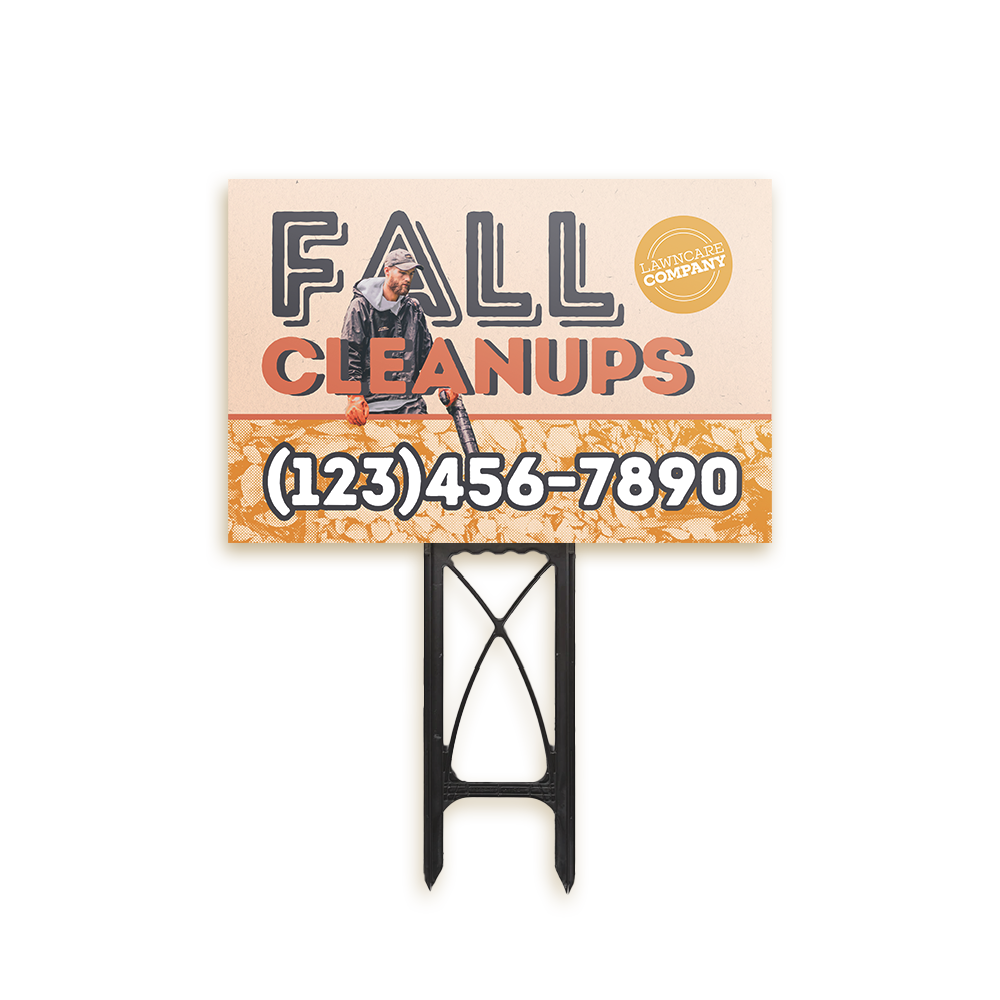 Fall Property Clean Up - Retro Yard Sign Template
