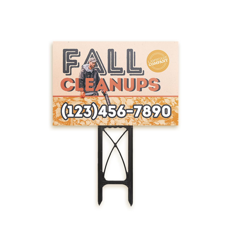 Fall Property Clean Up - Retro Yard Sign Template