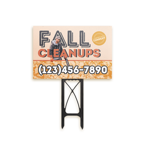 Fall Property Clean Up - Retro Yard Sign Template