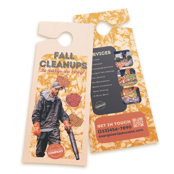 Fall Property Clean Up - Retro Door Hanger Template