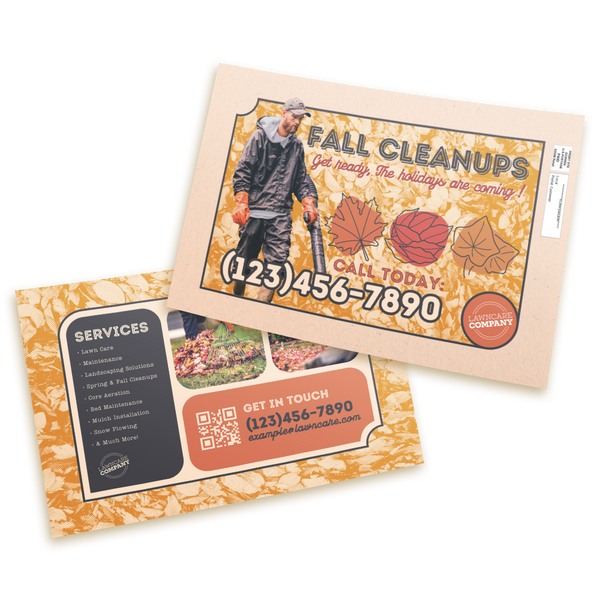 Fall Property Clean Up - Retro Postcard Template