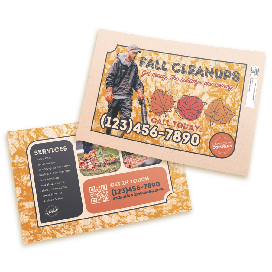 Fall Property Clean Up - Retro Postcard Template