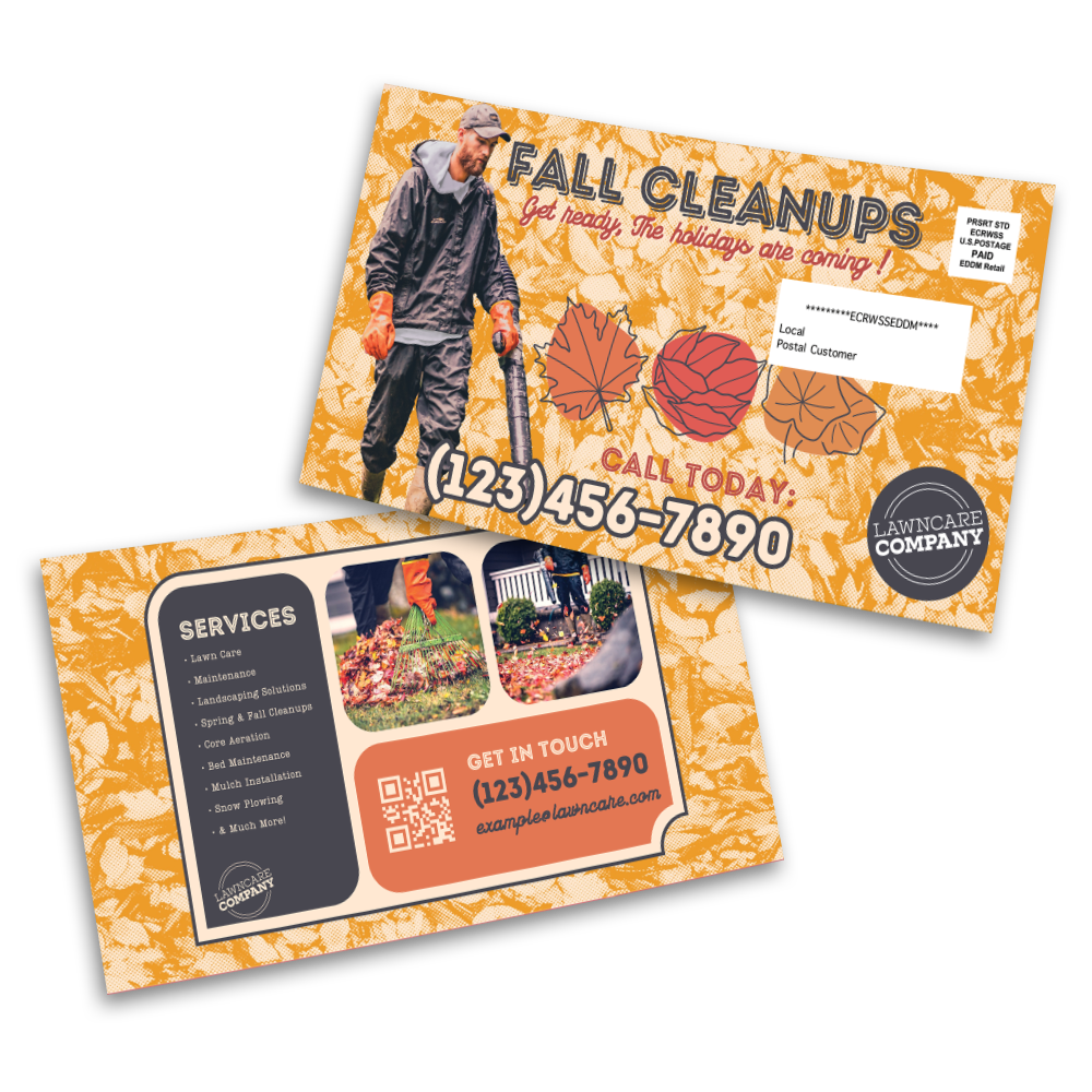 Fall Property Clean Up - Retro Postcard Template