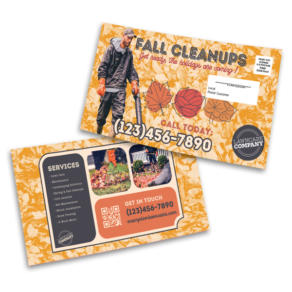 Fall Property Clean Up - Retro Postcard Template