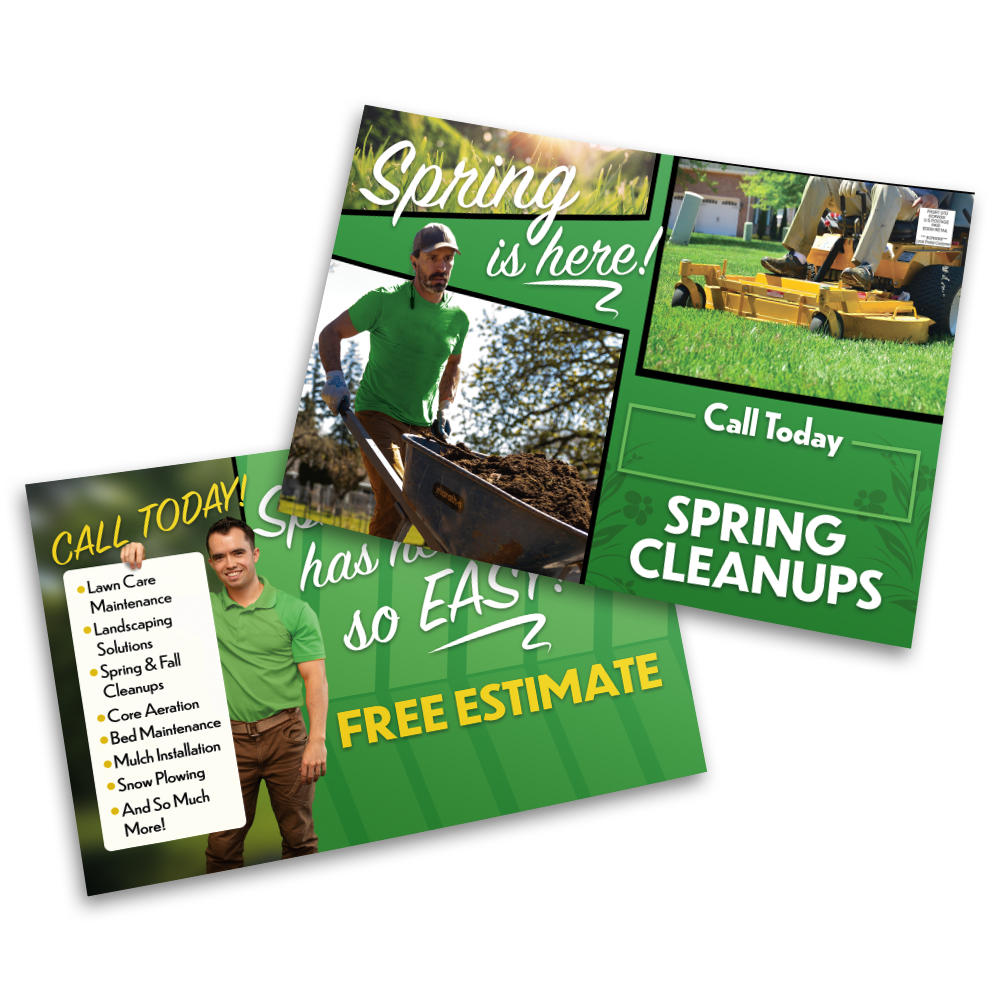 Spring Property Clean Up - Postcard Template Design – Lawn Care Media