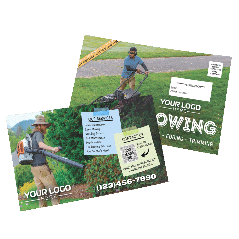 Mowing - Retro Postcard Template