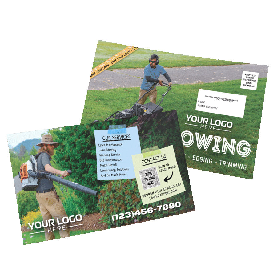 Mowing - Retro Postcard Template
