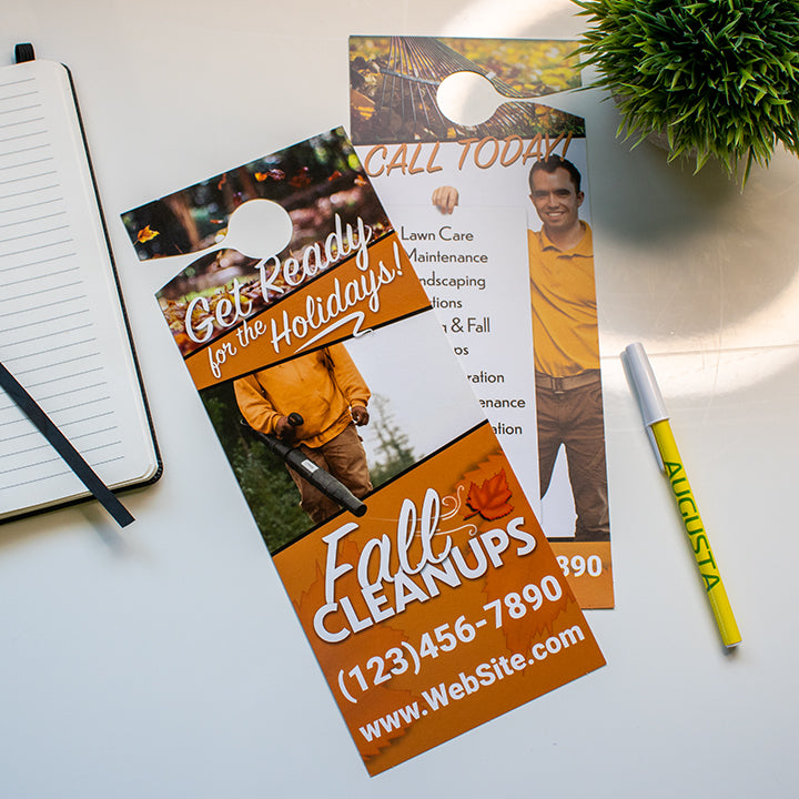 Fall Clean Up Door Hanger Template Design