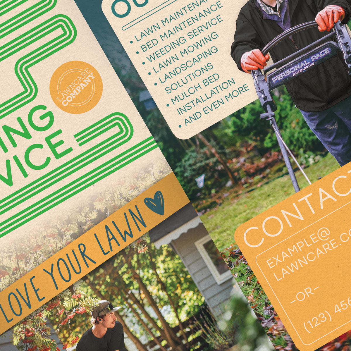 Mowing - Retro Door Hanger Template Design – Lawn Care Media