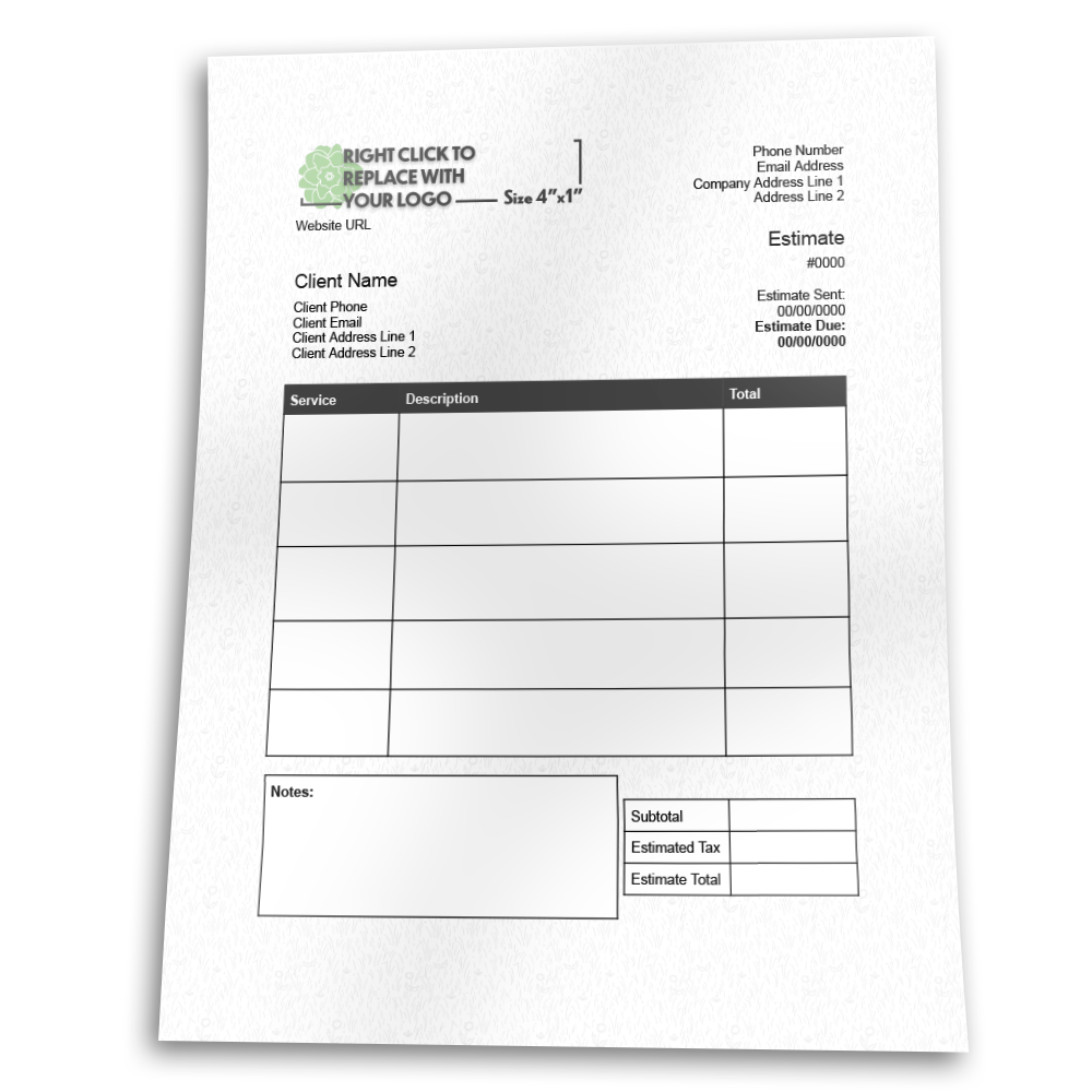 lawn-care-estimate-sheet-page-2-lawn-care-media for Free Printable Blank Estimate Forms Lawn Care Estimate Sheet – Page 2 – Lawn Care Media for Free Printable Blank Estimate Forms