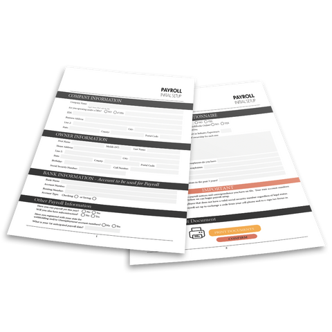 Payroll Set Up Fillable PDF