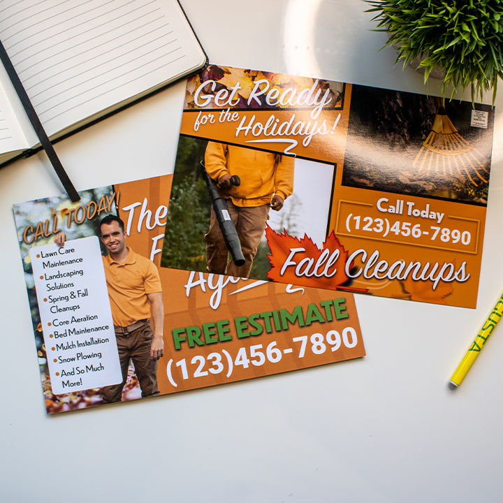 Fall Clean Up Postcard Marketing Template Design
